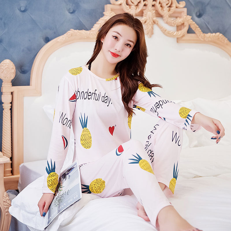 Elegant Long Sleeve Silk Pajamas for Women