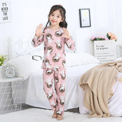 Adorable Cartoon Long-Sleeved Autumn Pajamas for Kids - Vogue Aura