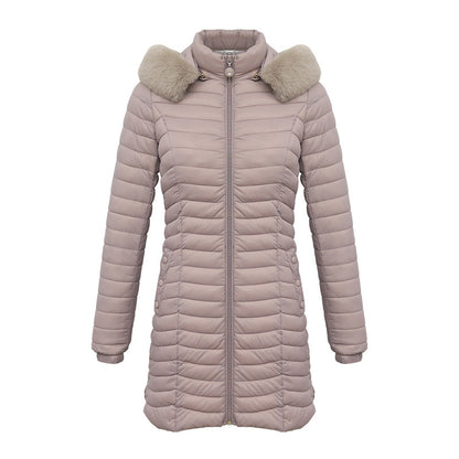 Ultra-Light Women's Quilted Cotton Parka with Removable Fur Collar - Vogue Aura