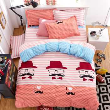 New Quilt Cover Simple Bed Sheet Cartoon Supplies Four-piece Set - Vogue Aura