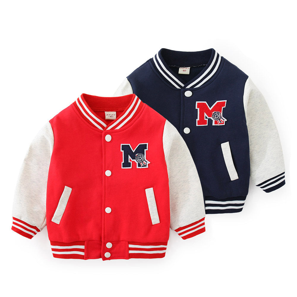 Children's Cardigan Jacket Baseball Sweater Set - Vogue Aura