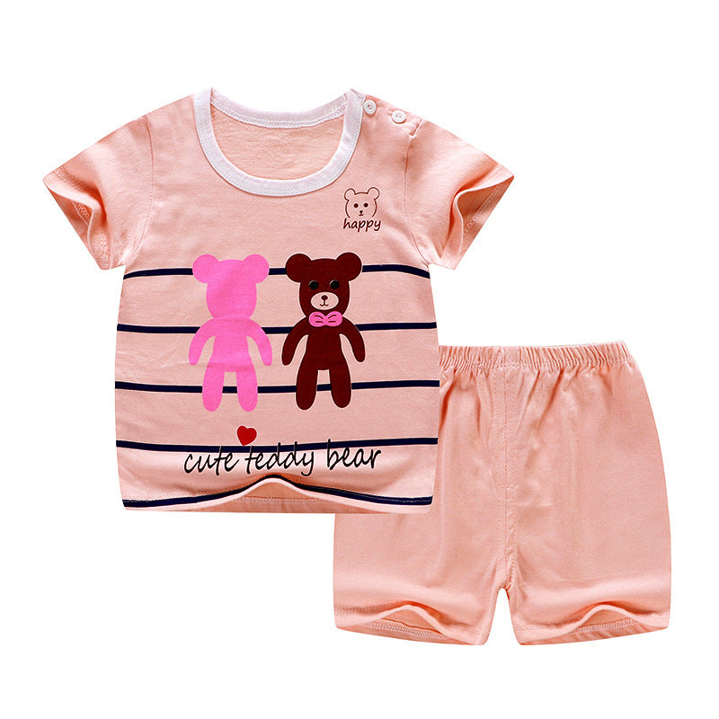 Casual Short Sleeve Pants Suit for Infants and Young Children - Vogue Aura