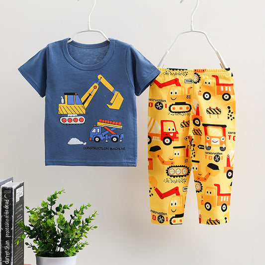 Korean Style Short Sleeve Trouser Set for Infants