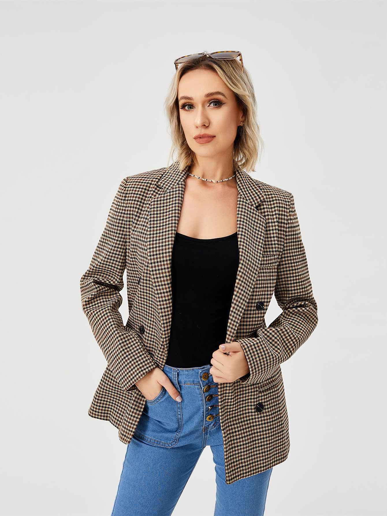 Women's Sophisticated Casual Blazer Jacket - Vogue Aura