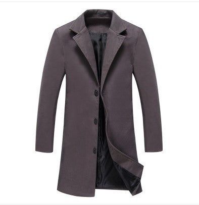 Autumn And Winter New Mens Solid Color Casual Business Woolen Coats - Vogue Aura