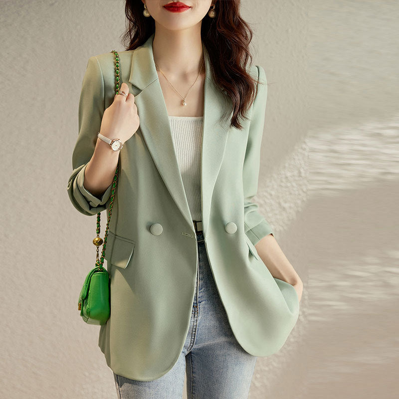 Elegant Women's Long Sleeve Small Suit Jacket - Vogue Aura