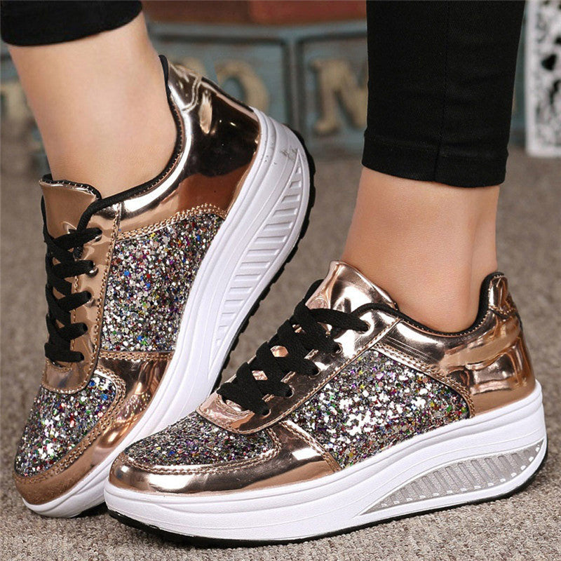 Sequin High-Top Women's Sneakers - Vogue Aura