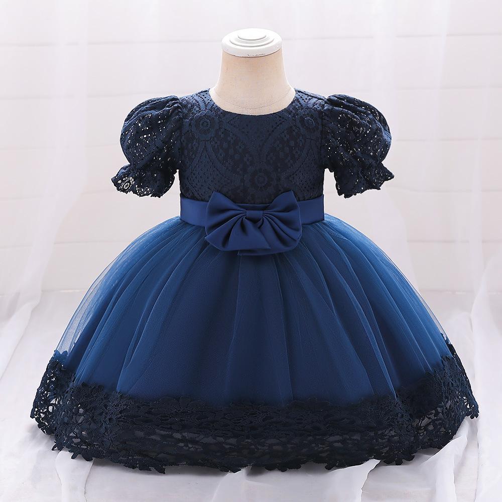 New Girls Embroidered Bow Dress - Vogue Aura