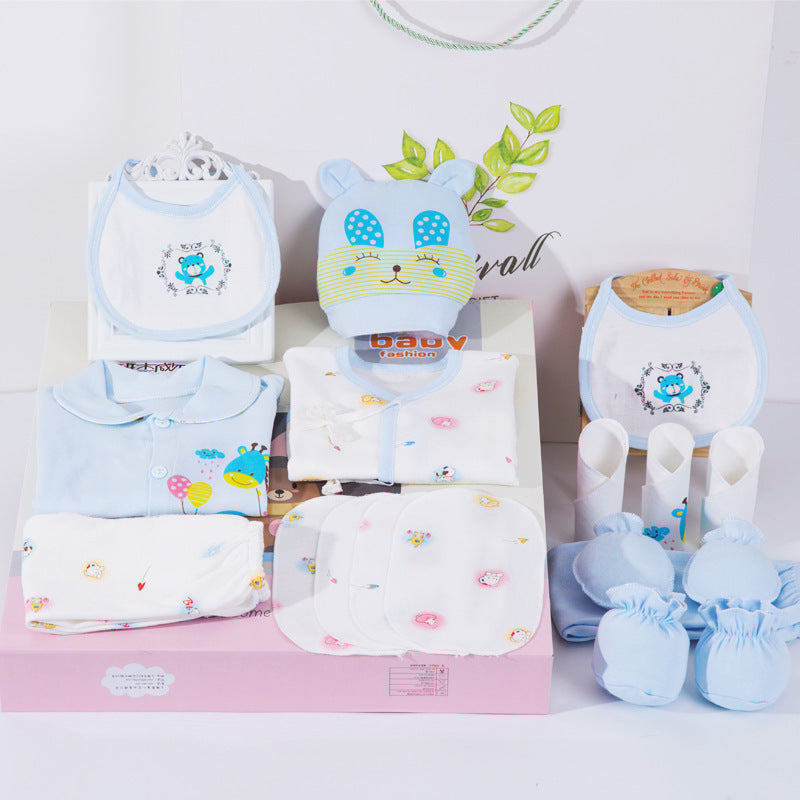 18 Piece Cotton Newborn Clothes Gift Box Set - Vogue Aura