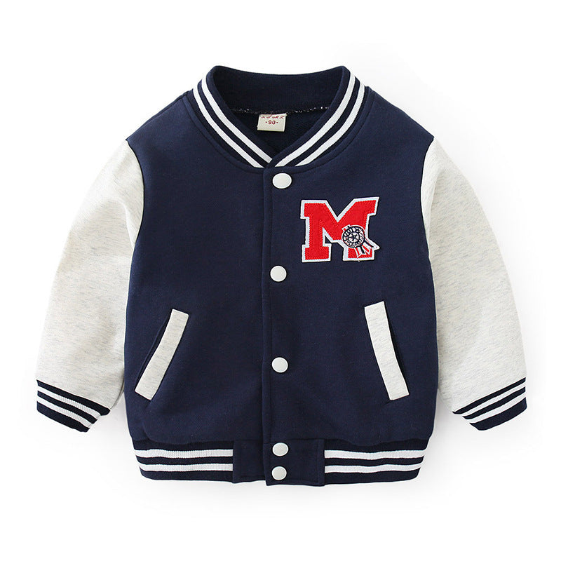 Children's Cardigan Jacket Baseball Sweater Set - Vogue Aura