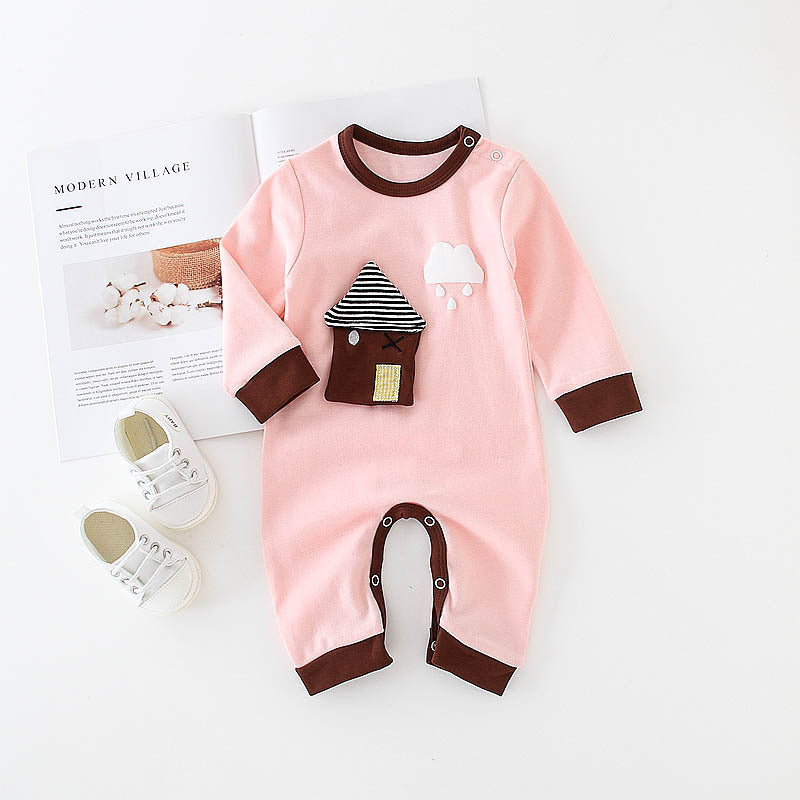 Cotton Long Sleeve Baby One-Piece Romper - Vogue Aura