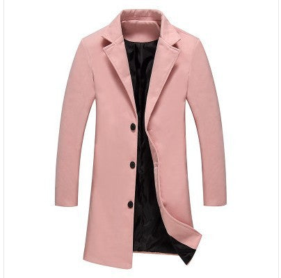 Autumn And Winter New Mens Solid Color Casual Business Woolen Coats - Vogue Aura