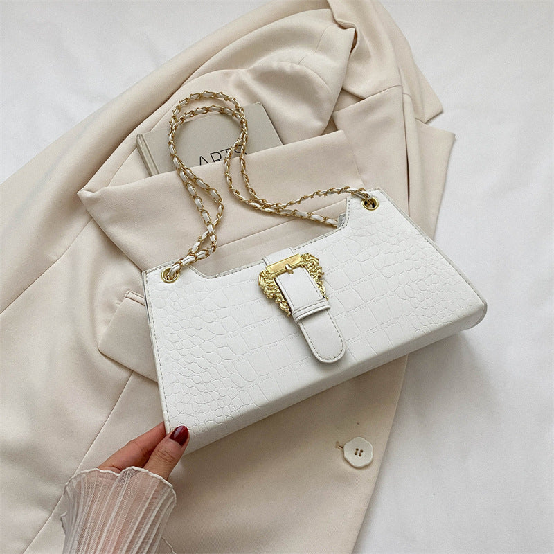 Elegant PU Chain Shoulder Bag - Chic Small Square Design - Vogue Aura