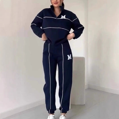 Women’s Chic Hoodless Pullover and Baggy Sweatpants Loungewear Set - Vogue Aura