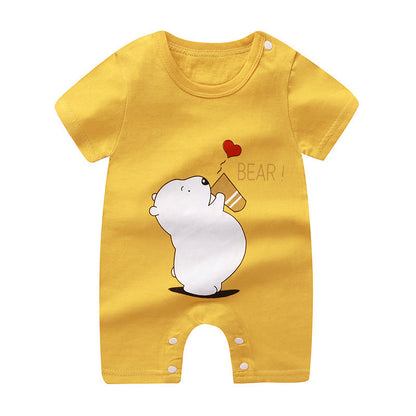 Pure Cotton Short Sleeve Baby Jumpsuits in Fun Designs - Vogue Aura