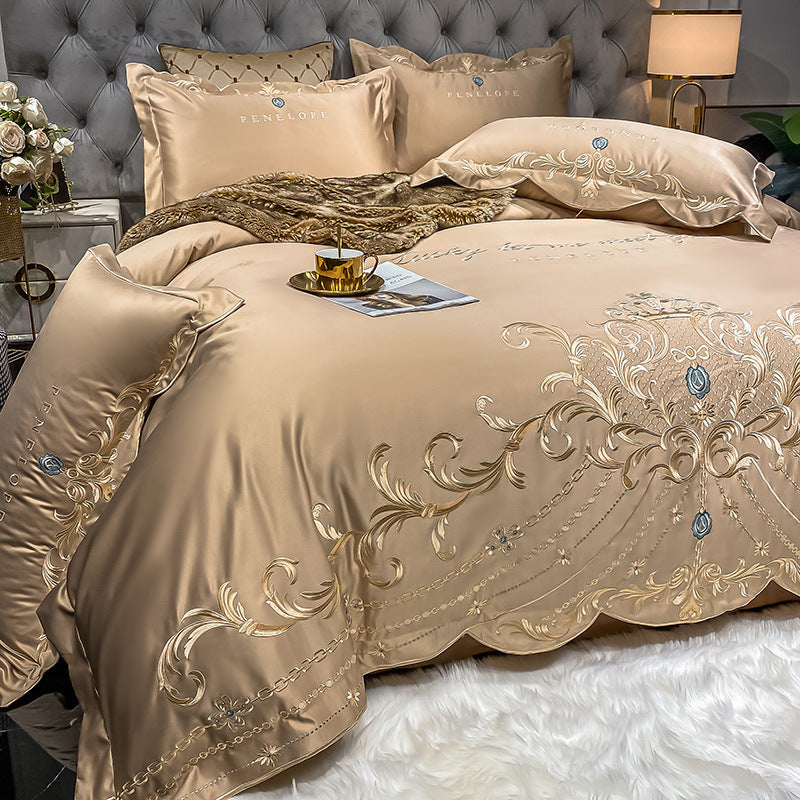 Ice Silk Quilt Sets Bed Sheets Bedding Four-piece Set - Vogue Aura