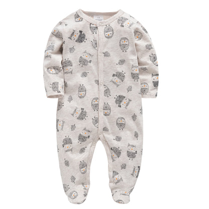 Adorable Animal Print Cotton Baby Romper Set