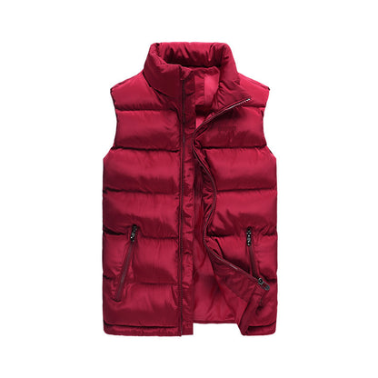 Down Cotton Stand Collar Men's Vest for Winter Elegance - Vogue Aura