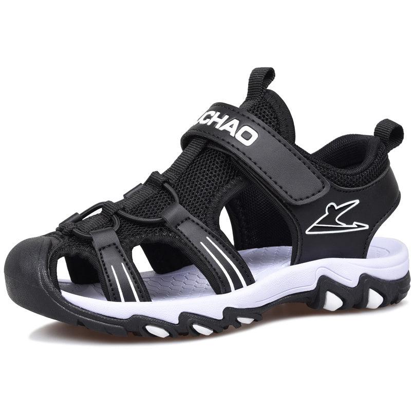 Boys Sandals Baotou Summer Soft Sole Black Children's Beach Shoes Boys Sandals Non-slip - Vogue Aura