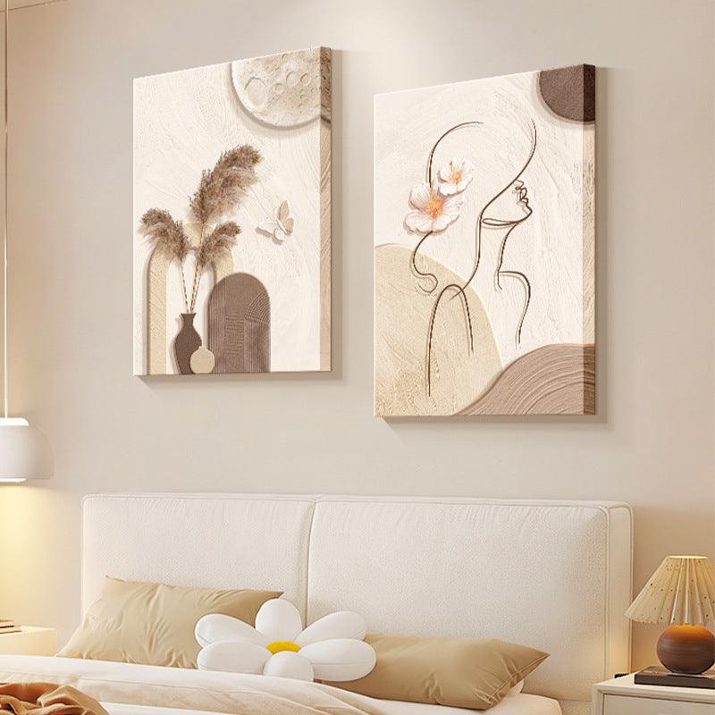 Abstract Character Line Art Mural for Elegant Spaces - Vogue Aura