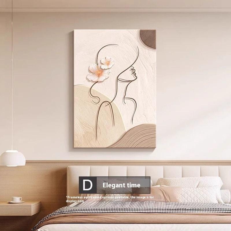 Abstract Character Line Art Mural for Elegant Spaces - Vogue Aura