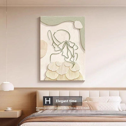 Abstract Character Line Art Mural for Elegant Spaces - Vogue Aura