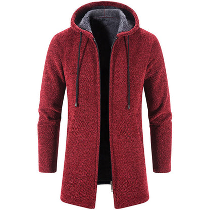 Men's Plus Fleece All-match Stylish Cardigan with Hood - Vogue Aura