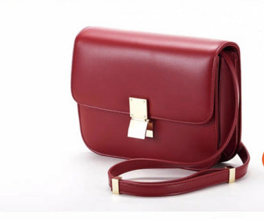 Luxury Retro Leather Clamshell Messenger Bag - Vogue Aura