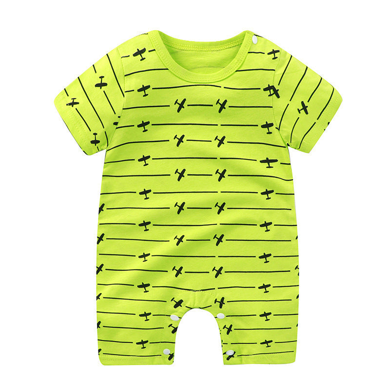 Pure Cotton Short Sleeve Baby Jumpsuits in Fun Designs - Vogue Aura