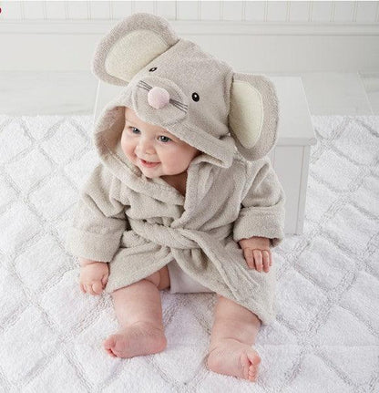 Adorable Animal-Themed Hooded Bathrobe for Kids - Vogue Aura