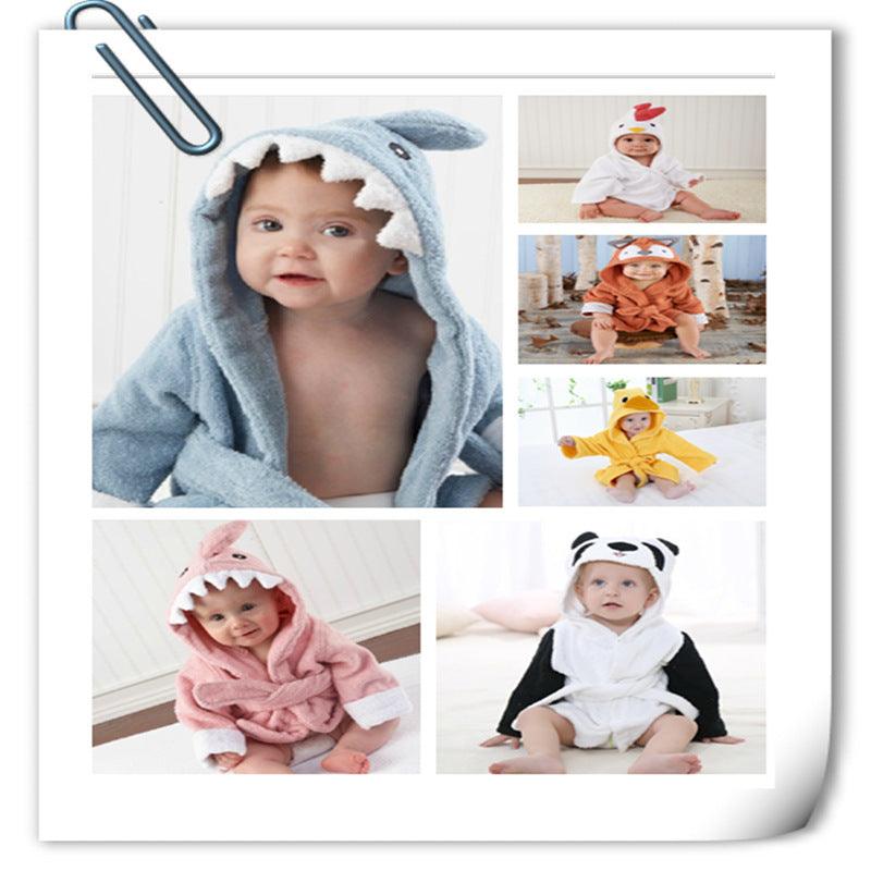 Adorable Animal-Themed Hooded Bathrobe for Kids - Vogue Aura