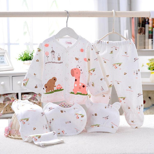 Adorable Cartoon Baby Underwear Set - Five-Piece Newborn Essentials - Vogue Aura