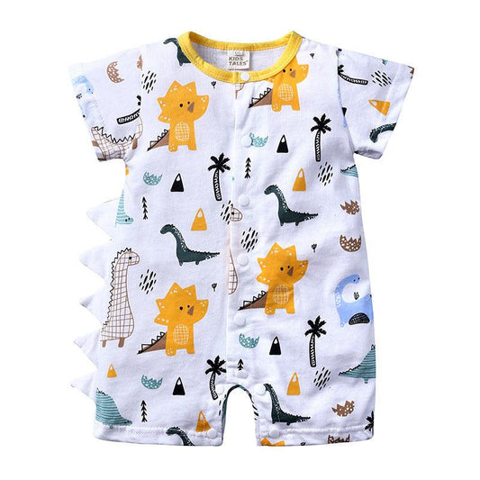 Adorable Cartoon Dinosaur Summer Baby Romper - Vogue Aura