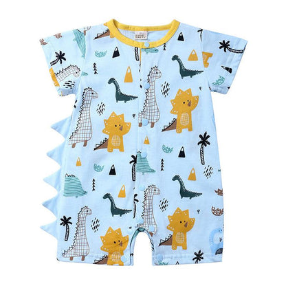 Adorable Cartoon Dinosaur Summer Baby Romper - Vogue Aura