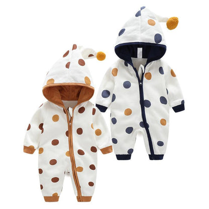 Adorable Cotton Hooded Crawling Bodysuit for Infants - Vogue Aura