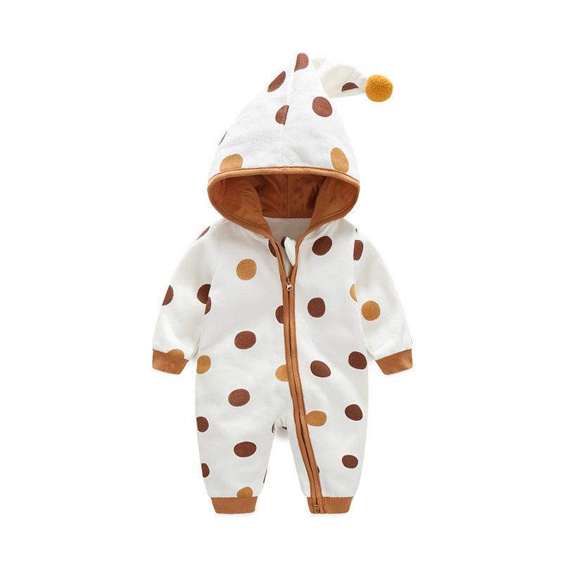 Adorable Cotton Hooded Crawling Bodysuit for Infants - Vogue Aura