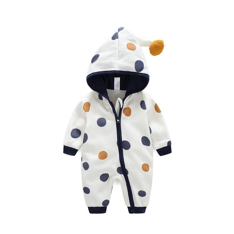 Adorable Cotton Hooded Crawling Bodysuit for Infants - Vogue Aura