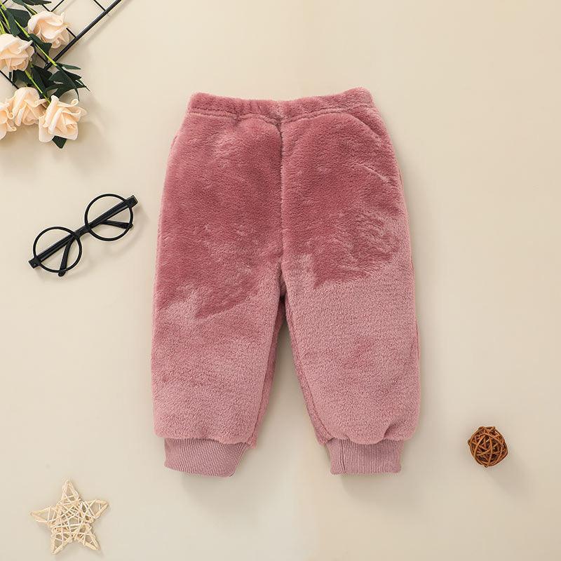 Adorable Korean-Style Two-Piece Baby Sweater and Pants Set in Pink - Vogue Aura