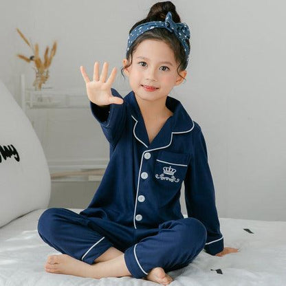 Adorable Printed Long-Sleeved Cotton Pajama Set for Big Kids - Vogue Aura