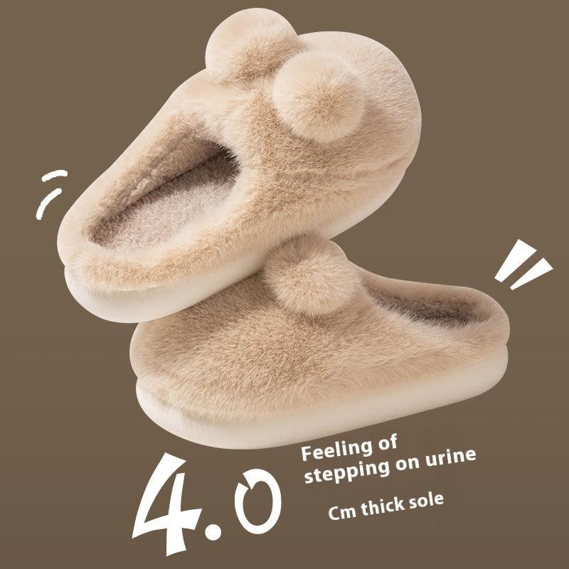 Velvet-Lined Rabbit Slippers for Ultimate Home Comfort - Vogue Aura