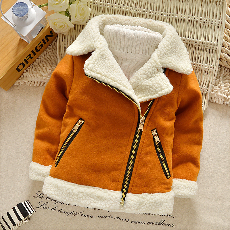 Children's Thickened Fleece Wool Top Lamb Wool Coat - Vogue Aura