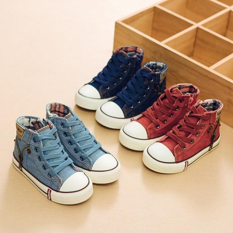 Autumn Expert Skill Children Casual Shoes Boys Girls Sport Shoes Breathable Denim Sneakers Kids Canvas Shoes Baby Boots - Vogue Aura