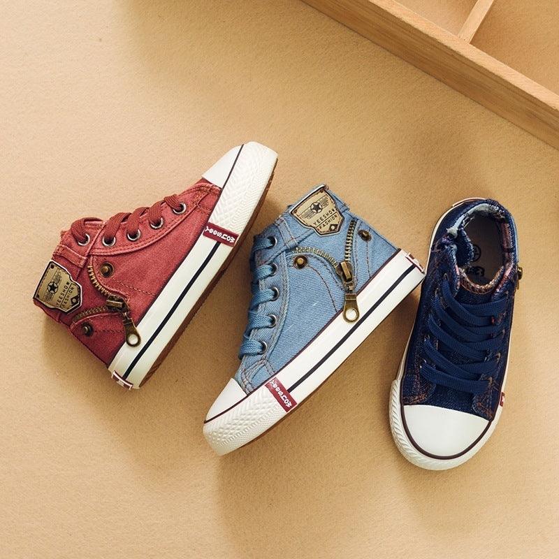 Autumn Expert Skill Children Casual Shoes Boys Girls Sport Shoes Breathable Denim Sneakers Kids Canvas Shoes Baby Boots - Vogue Aura