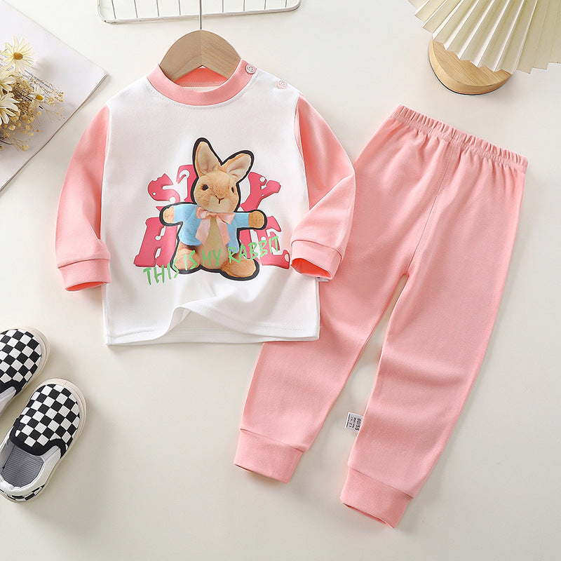 Pure Cotton Cartoon Long Johns Set for Kids - Vogue Aura