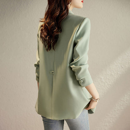 Elegant Women's Long Sleeve Small Suit Jacket - Vogue Aura