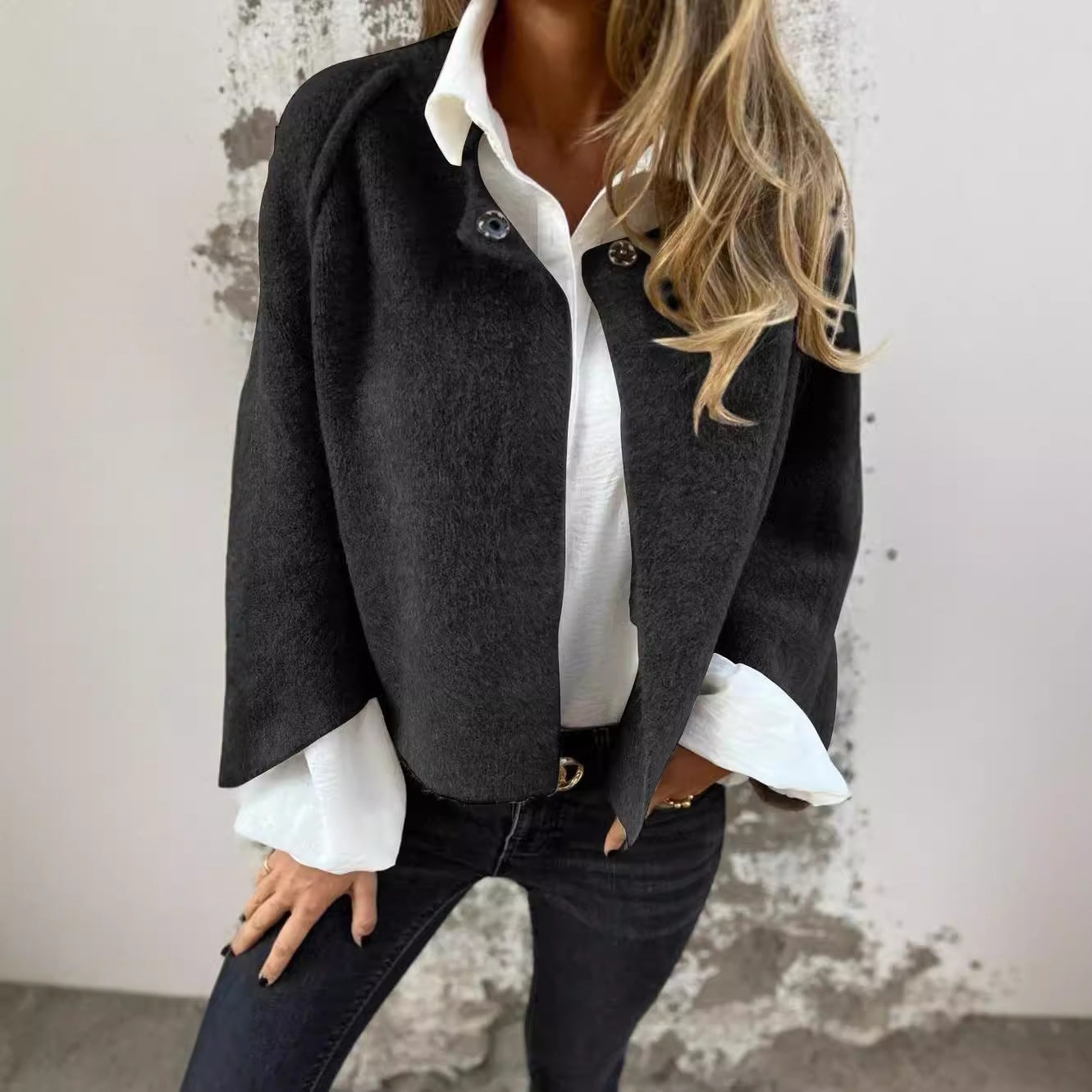 Women's Batwing Sleeve Cashmere-Inspired Cardigan - Vogue Aura