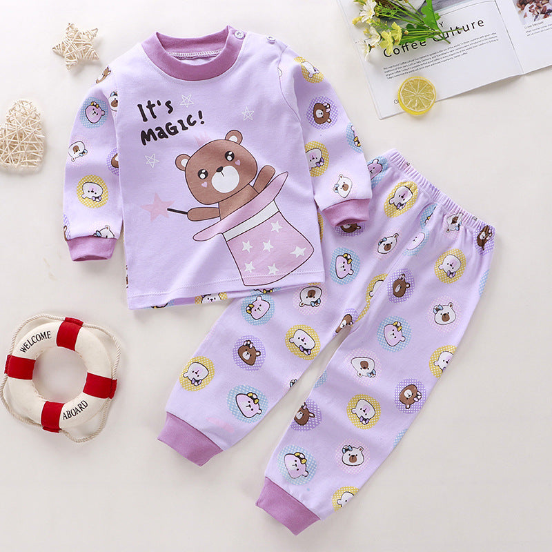 Pure Cotton Cartoon Long Johns Set for Kids - Vogue Aura