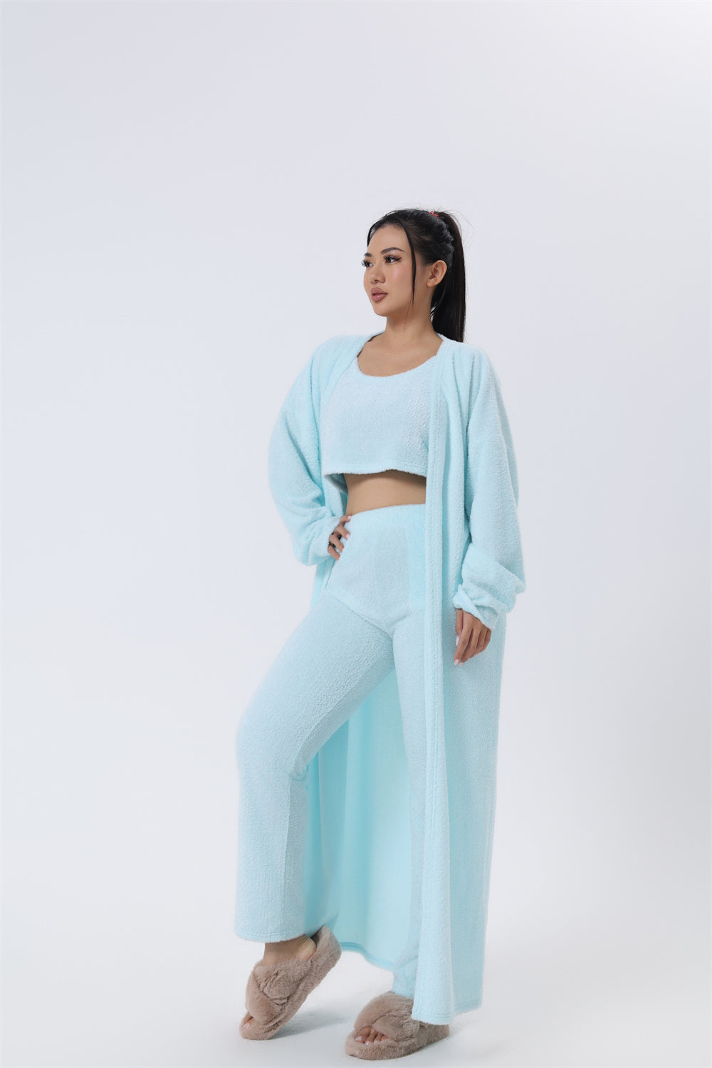 Elegant 3-Piece Cozy pajama Set for Women - Vogue Aura