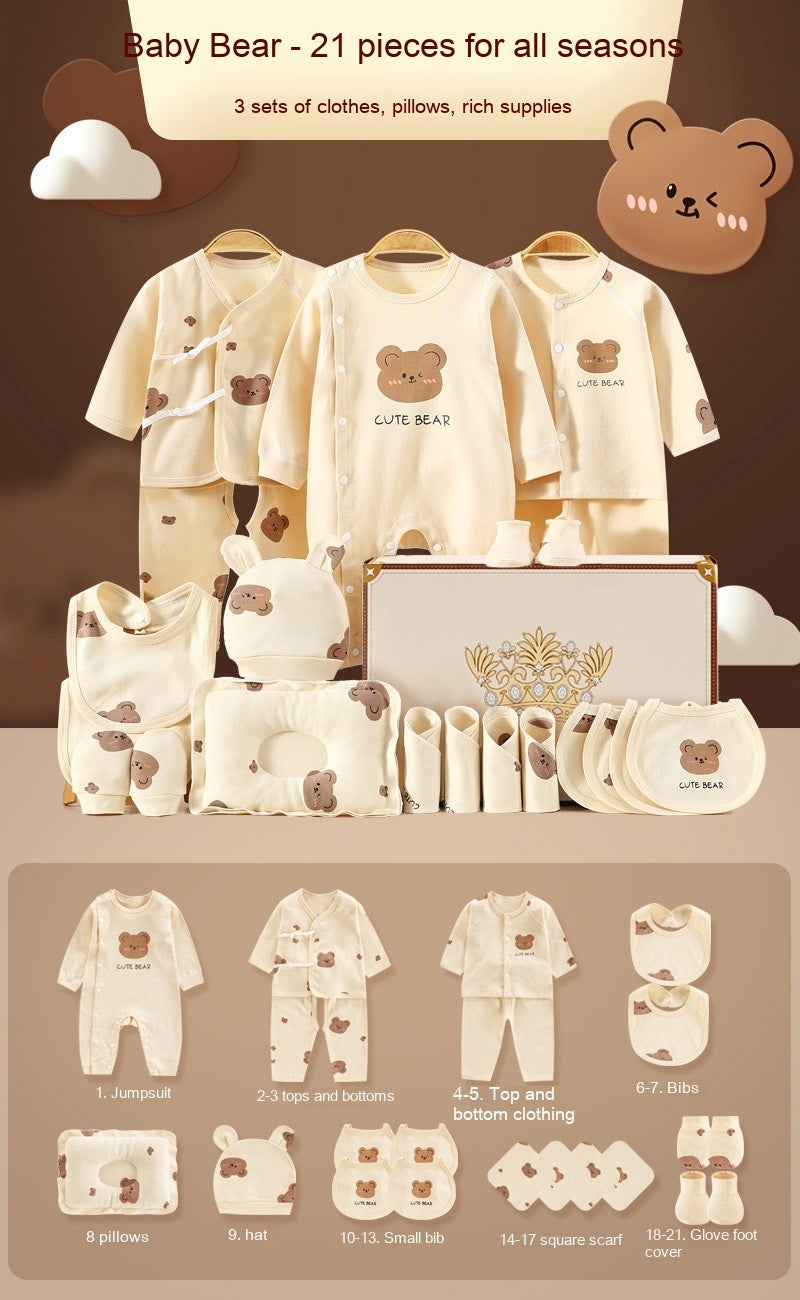 New Born Baby Baby Pure Cotton Clothes Gift Set Full Moon Meeting Gift - Vogue Aura