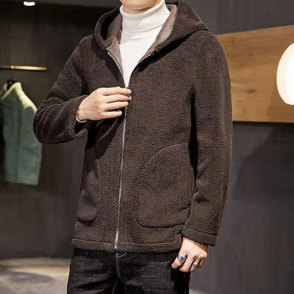 Double-Sided Fleece Men's Lambswool Coat Jacket - Vogue Aura